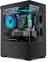 Micro ATX PC Case, Gaming MATX PC CASE with 3 PWM ARGB Fans Pre-Installed, Type-C Full-View Dual Tempered Glass, Cpmputer CASE Black