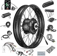 48V1000W Rear Hub Motor:Electric Bike Conversion Kit for 20"/26" Fat Tire Bikes, Ebike Kit with PAS Sensor, Optional Digital Display & Battery - Suit for for 175mm Dropout Size Snow/Beach Bike