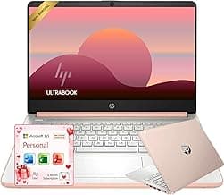 HP Rose Gold Ultrabook Laptop with Microsoft Office 365, 1.1TB Storage (1TB OneDrive and 64GB SSD), 8GB RAM, Intel Multi-Core, No Mouse | Casual Use, Stunning Color, Quick Setup, Lightweight