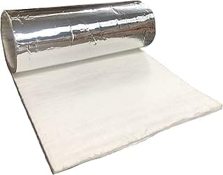 3180 Blanket with Aluminum Foil Facing, 8 LB Density, 1/2" x 24" x 60" (5'), 2300°F High Temperature Insulation for Kiln Stove Furnace Glass Fusing Pizza Oven
