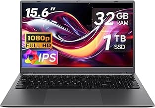 Laptop Computer 15.6 inch - 32GB RAM 1TB SSD Laptops, Pentium Gold Processor(Up to 3.4GHz), 1080P FHD Screen, USB3.2, Type-C, WiFi5, BT5.2, PC Laptop for Business and Student