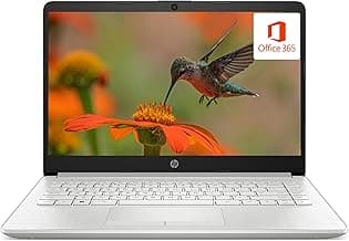 HP 14 Premium HD Portable Laptop Computer Students Business, Quad-Core Intel Celeron Processor, 16GB RAM, 256GB Storage(128GB eMMC+128GB Ghost Manta SD Card), 1 Year Office 365, HDMI, Win 11