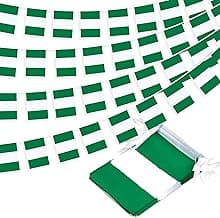 Nigeria String Flag Pennant Banner, Small Mini Nigerian Flags Bunting Banner, National Country Decoration for School, Party, Sports Events, Patriotic Festival, 33 Feet 30 Flags