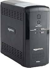 Amazon Basics UPS Battery Backup & Surge Protector 1000VA/550W, 9 Outlets, Line Interactive Uninterruptible Power Supply, for Power Outage Protection, Black