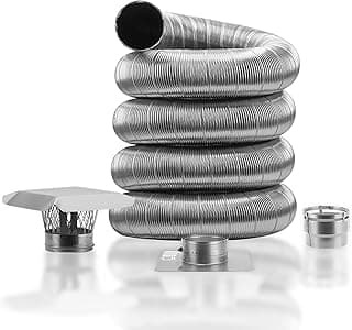 Fireside Chimney Supply Basic Flexible Chimney Liner Insert Kit - 6 Inch x 15 Feet