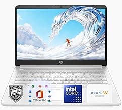 HP 14" Natural Silver Ultrabook Laptop, Intel 4-Core CPU, 4GB RAM, 1.1TB Storage (1TB OneDrive and 128GB SSD), HD Display, Windows 11, Microsoft 365 Web Apps