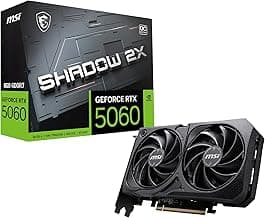 Gaming RTX 5060 8G Shadow 2X OC Graphics Card (8GB GDDR7,128-bit, Extreme Performance: 2535 MHz, DisplayPort x3 2.1a, HDMI 2.1b, NVIDIA Blackwell Architecture)