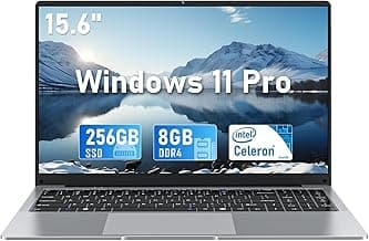 Laptop Computer, 15.6 Inch Lap Top PC 2026, Window 11 Pro, 8GB RAM 256GB SSD, N4000 Processor, FHD Display 1920*1080P, WIFI5, BT4.2, Thin & Light, 5000mAh Battery, HDMI, for Study Office Business