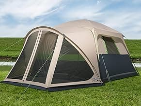 Tents for Camping 6/10 Person Camping Tent with Screen Porch, Weatherproof Large Cabin Tent with Rainfly and Carry Bag, Family Tent for Outdoor Camping and Backyard
