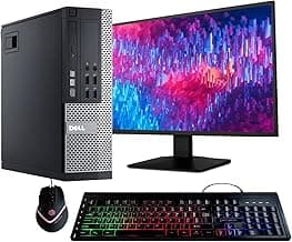 Dell Optiplex 9020 Desktop Computer PC, Intel Quad-Core i5, 500GB HDD Storage, 8GB DDR3 RAM, WiFi, 20 in Monitor, RGB Productivity Bundle, Windows 11 Pro (Renewed)