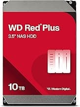 Western Digital 10TB WD Red Plus NAS Internal Hard Drive HDD - 7200 RPM, SATA 6 GB/s, CMR, 512 MB Cache, 3.5" - WD100EFGX