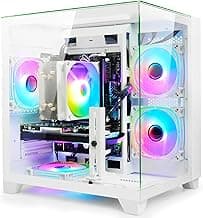 LXZ Gaming PC Desktop Computer - Ryzen 5 5500, Radeon RX 6500XT 4GB, 16GB DDR4 RAM, 512GB NVME SSD, Prebuilt Tower PC for Home & Office Work Every Day Use (White)