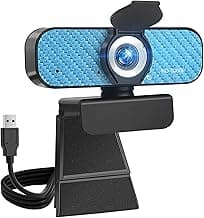 Webcam 1080p, Built-in Microphone/Privacy Cover, Plug and Play USB Computer Camera, Wide Angle, Streaming Web Camera for Desktop Computer/PC for Laptop Mac Zoom Conference(No Tripod)