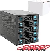 RackChoice Internal Hard Drive Enclosure 5x2.5”/3.5” SATA/SAS Hard Drive Backplane 6 Gbps HDD hotswap in 3xExternal 5.25" Bay Compatible with All Rack Types