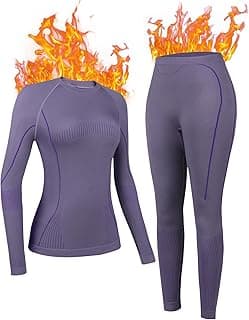 Seamless Thermal Underwear for Women Long Johns Thermal Suit Stretchy Ski Base Layer Set