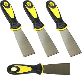 4-Pack Soft Grip Handle Putty Scraper Knife, Flexible Blade, 1.5-inch Wide