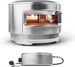 Solo Stove Pi Pizza Oven, Wood & Gas Burner | Incl. Stainless Steel Outdoor Maker, Burning Assembly, Burner, Cordierite Stone (13 mm thick), H: 15.125 in x Dia: 20.5 in, 30.5 lbs, silver