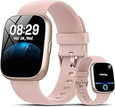 Smart Watch with Alexa Built-in, 1.83" HD Touchscreen Fitness Tracker with Bluetooth Calling, Fitness Watch with Heart Rate/Sleep Monitor/120+ Sports, IP68 Waterproof Smartwatch for Android iOS, Pink