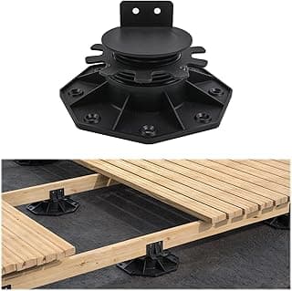Muzata 5Pack Raising from 1.2" to 2.4" Adjustable Deck Support Pedestal Paver Flooring Joist Unilateral Keel Deck Support Base M065