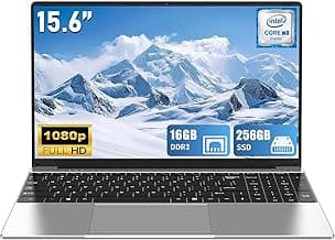 Laptop Computer, Win 11 Pro Lap Top, 15.6 Inch Laptop PC 2026, 16GB RAM 256GB SSD, M3-6Y30 Processor, FHD Display 1920 * 1080P, WIFI5, BT4.2, 5000mAh Battery, for School Business Student
