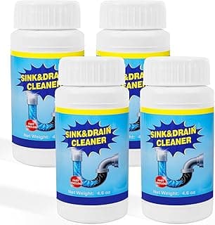Sink and Drain Cleaner Powder for Kitchen and Bathroom Sinks Shower Tub - Drain Clog Remover Unclogging Cleaner for Daily Cleaning (4 Pack)