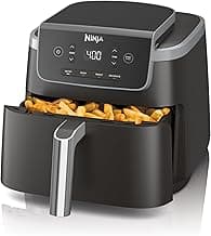 Ninja Air Fryer with Air Crisp | 5 QT Capacity fits up to 4lbs of Fries | 4-in-1 Pro Air Fry, Roast, Reheat, Dehydrate | 400°F Max Temp | 1750 Watts | W/Nonstick Basket & Crisper Plate | Grey | AF141