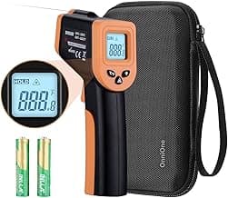 Infrared Thermometer Gun for Cooking, OnniOne Laser Thermometer Gun for Blackstone Pizza Oven, -58℉~1022℉ Non Contact Temperature Gun with Carrying Storage Case, LCD Backlit (NOT for Human)