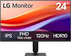 LG 24U411A-B 24-inch Full HD (1920 x 1080) IPS Computer Monitor, 120Hz, HDR10, Reader Mode, Flicker Safe, HDMI, Slim Stand Base, Black