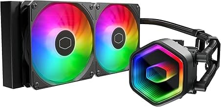 Cooler Master 240 Core II Liquid CPU AIO Cooler – 240mm Radiator, Dual ARGB PWM Fans, Infinity Mirror Dual-Chamber Pump, Quiet Cooling & Easy Installation, AMD AM5/AM4 & Intel LGA 1851/1700, Black