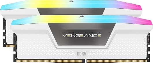 CORSAIR Vengeance RGB DDR5 RAM 32GB (2x16GB) 6000MHz CL30-36-36-76 1.4V AMD Expo & Intel XMP Desktop Computer Memory - White (CMH32GX5M2B6000Z30W)