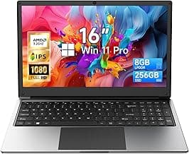 16 inch Laptop Computer,8GB RAM 128GB SSD Storage Laptop PC,with AMD A9 Processor(up to 3.2GHz),IPS FHD Display,Win11 Pro,Students & Work Notebook Computer,9000mAh Battery,Cooling System