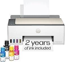 HP Smart Tank 5000 Wireless All-in-One Ink Tank Printer, Scanner, Copier with 2 Years of Ink Included, Best-for-Home, Cartridge-Free, Refillable, AI-Enabled, an EcoTank Alternative (5D1B6A)