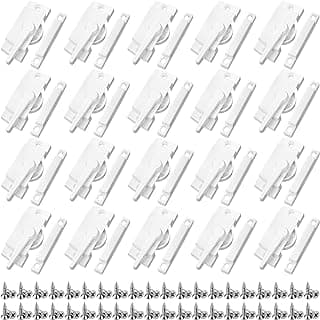 Qunclay 20 Pack Cam Action Window Sash Locks and Keeper, White Window Latch Security Lock Sliding Parts and Hardware for Double Hung, Vertical and Horizontal Sliding