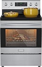 Empava 30" Electric Range,4.8 Cu.Ft Oven, Radiant Ceramic Cooktop, 4 Elements, Steam Clean, Freestanding & Slide-in Stove,Stainless Steel, 240V (Power Cord Not Included)