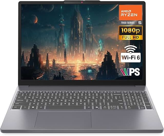 Lenovo Gaming Laptop, AMD 6-core Ryzen 5 7535HS, 24GB DDR5 RAM, 1TB PCIe SSD, Radeon 660M Graphics, 15" FHD IPS Display, Copilot AI Assistant PC, Bluetooth 5.3, Wi-Fi 6, Moonlight Grey Windows 11 Home
