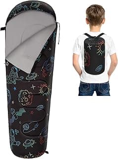 FIOBEE Kids Sleeping Bag for Girls Boys 3 Season Warm & Cool Weather Youth Camping Sleeping Bags with Backpacking Bag Waterproof for Traveling Hiking Indoor Outdoor Camping Essentials