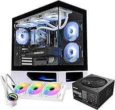 RAIDMAX H200 Bundle with 5X ARGB Fans, 360mm ARGB Liquid Cooler & RX-850AESD 850W ATX 3.1 PCIe Gen 5 PSU, Patented Air Tunnel Design, Supports 400mm GPU (CASE+850W+360AIO)