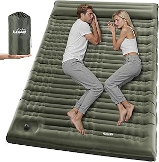 Elegear CumbreX™ Double Sleeping Pad for Camping, 4.7" Ultra-Thick Inflatable Camping Sleeping Pad 2 Person with Built-in Foot Pump, Portable Camping Sleeping Mat for Backpacking Hiking Tent, Full