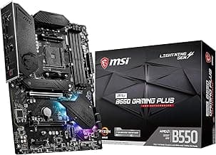 MSI MPG B550 Gaming Plus Gaming Motherboard (AMD Ryzen 5000, AM4, DDR4, PCIe 4.0, SATA 6Gb/s, M.2, USB 3.2 Gen 2, HDMI/DP, ATX)