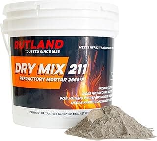 Rutland Dry Mix 211 Refractory Mortar 10 Pound - USA-Made High Temperature Mortar for Masonry - 2550°F Fire Cement Patch for Fireplace Brick, Fire Pit, Kiln, Forge & Pizza Oven Repair