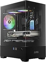 GAMDIAS Micro-ATX Tower Computer Case with Tempered Glass, Gaming M-ATX PC Case with 3X 120mm ARGB Fans, Support Up to 5X Fans Airflow, 240mm AIO/Radiator, 280mm GPU/VGA, 155mm CPU Cooler, 150mm PSU