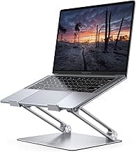 Lamicall Adjustable Laptop Stand, Portable Laptop Riser, Aluminum Laptop Stand for Desk Foldable, Ergonomic Computer Notebook Stand Holder for MacBook Air Pro, Dell XPS, HP (10-17.3'')- Silver