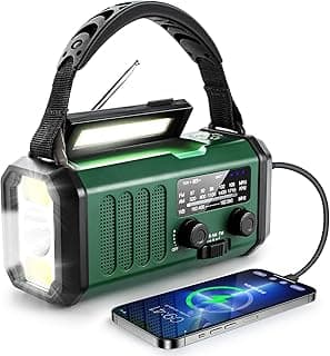 Hand Crank Emergency Radio, NOAA Weather Radio with AM/FM Solar Radio,10000mAh Rechargeable Battery Powered, USB-C Charger, Flashlight, SOS Alarm, for Camping, Hurricanes Outdoor Survival Emergencies