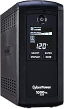 CyberPower CP1000AVRLCD Intelligent LCD UPS Battery Backup and Surge Protector, 1000VA/600W, 9 Outlets, AVR, Mini-Tower, UL Certified