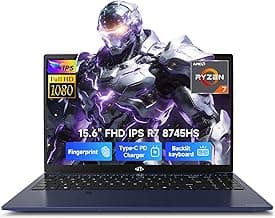 NIMO 15.6" IPS FHD-Gaming-Laptop, 8 Cores AMD Ryzen 7 8745HS 32GB DDR5 RAM 1TB SSD (up to 4.9GHz Beat R9 7940HS) Radeon 780M-Graphics, 100W Type-C Backlit Keyboard Fingerprint for Creators