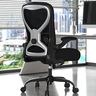 Office Desk Chair with Ergonomic Lumbar Support, Extra-Thick Seat Cushion, Flip-up Arms, Breathable Mesh Back, Computer Task Chair for Home Office