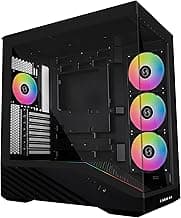 Lian Li V100 ATX Mid-Tower PC Case, 4 x 120mm ARGB PWM Fans Pre-Installed, LED RGB Strip, Display Platform with Tempered Glass, Support 420mm GPUs, 360mm Radiator, Optimized Airflow - Black (V100RX)