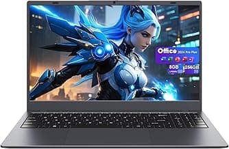 15.6" Laptop, AMD 3020e (Up to 2.6GHz), 8GB RAM 256GB SSD, Win 11 Pro, FHD Display, HDMI, Type-C, USB-A, Wi-Fi 5, BT 5.0, Office 2024 Pre-Installed
