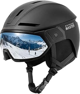 OutdoorMaster Snowboarding Helmet with Ski Goggles, Ski Helmet and 2-in-1 Visor Goggles Set - Adjustable Fit & Cooling Vents - Snow Helmets for Men, Women & Youth