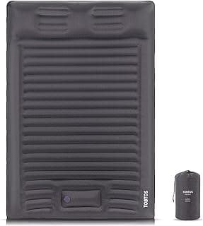 TOBTOS Double Sleeping Pad for Camping, Extra Thick 6" Camping Mattress 2 Person with Pillow Built-in Foot Pump, Inflatable Sleeping Mat for Camp, Backpacking, Hiking, Traveling